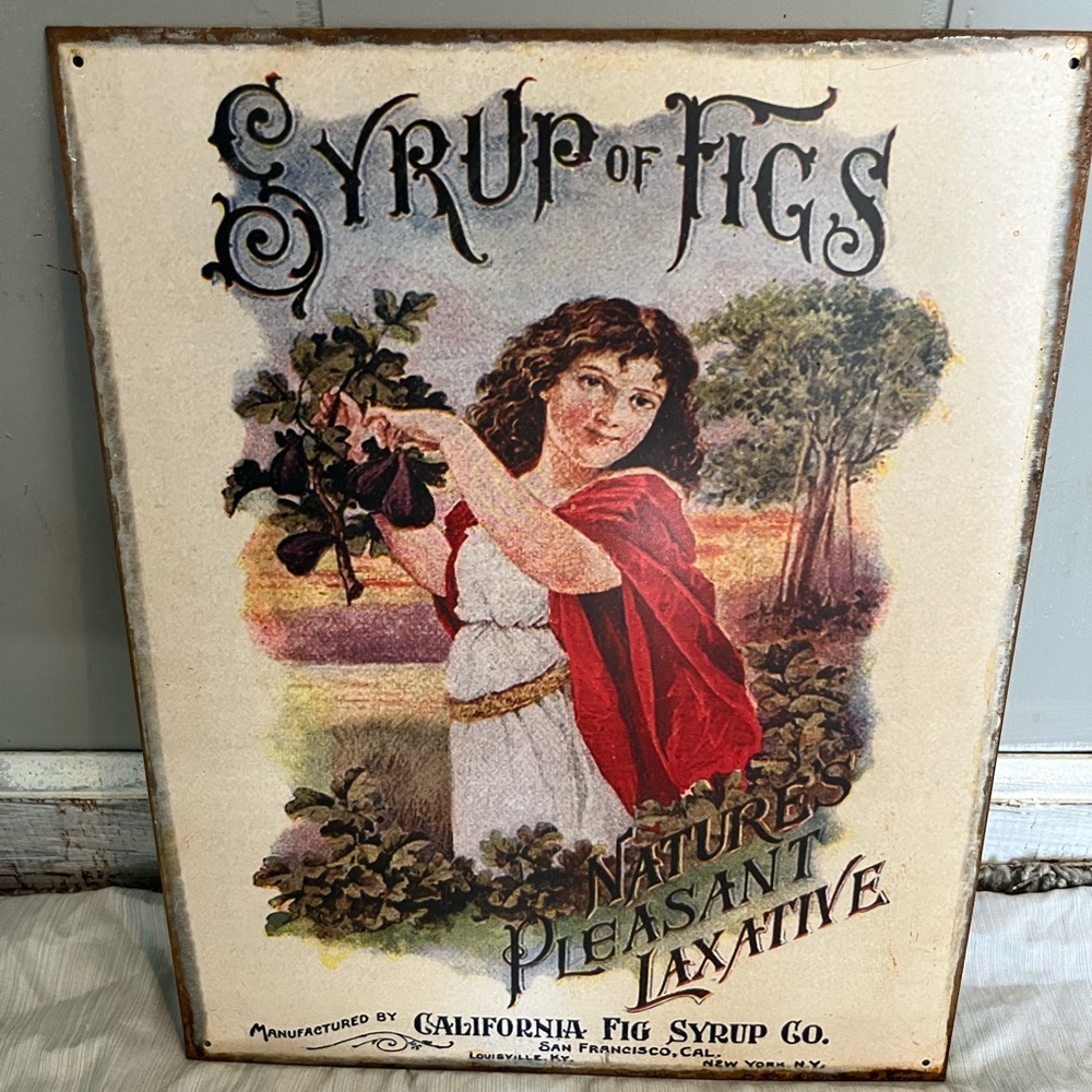 Vintage Syrup of Figs Tin Sign